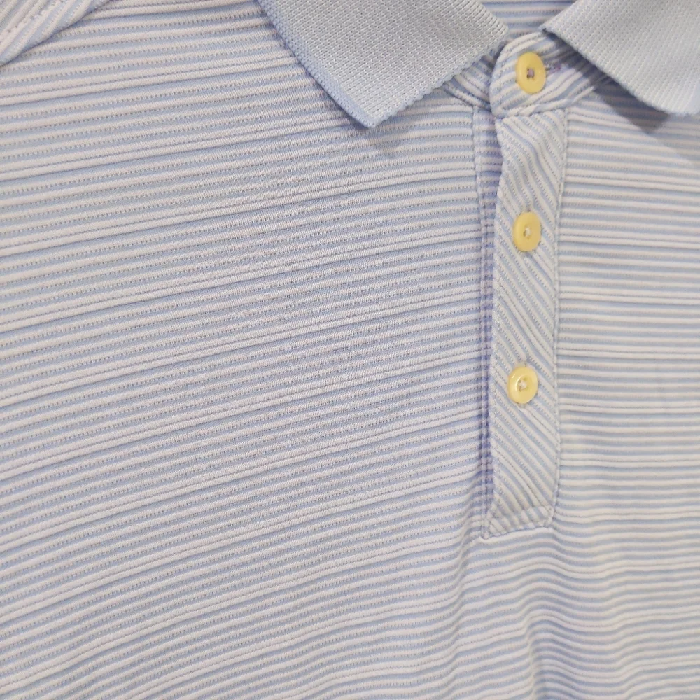 Tommy Bahama Blue Striped Modal Blend Polo Shirt Mens Size Small Soft Knit Golf